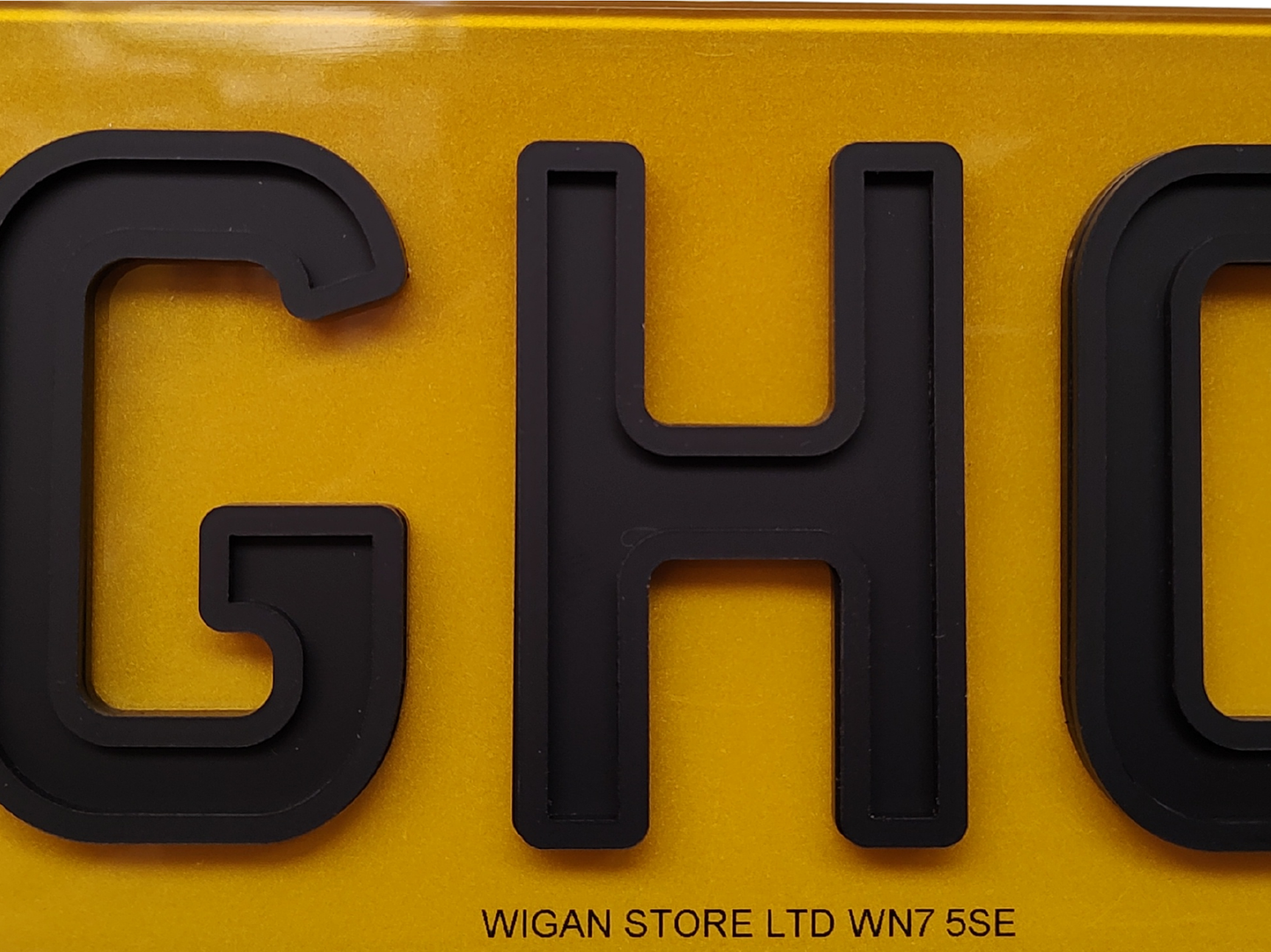 HEX/ Lambo Road Legal Number Plate in Matte Inner Matte Outline Ghost