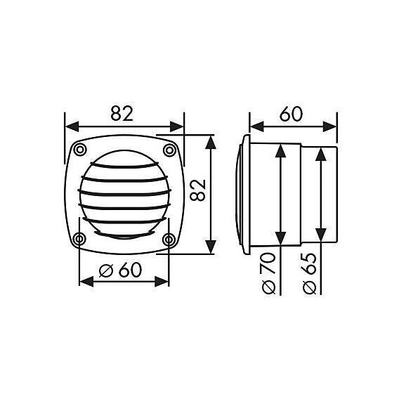 5 x Nuova Rade 12410 Boat Ventilation Shaft Grille 65-70mm White UV Resistant Round