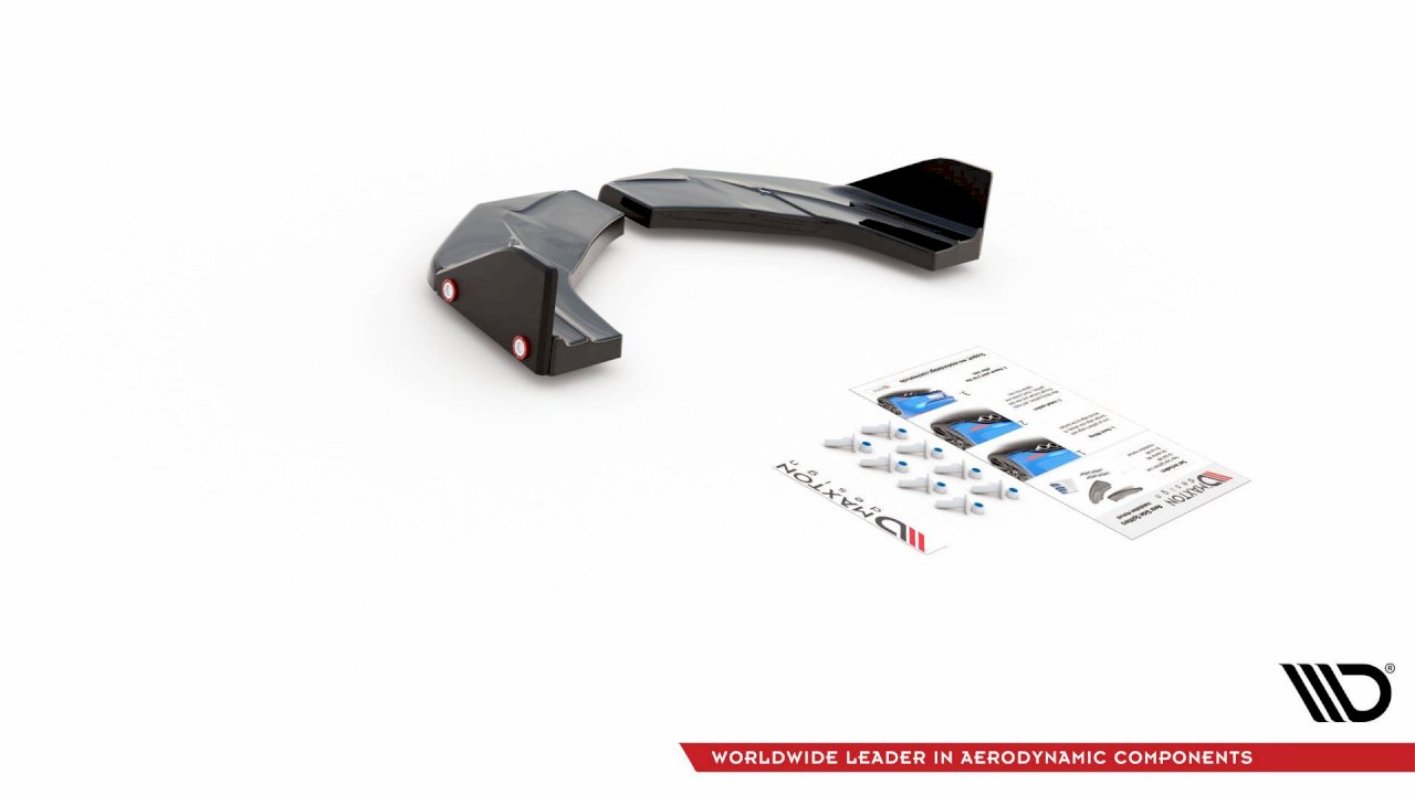 Maxton Design - REAR SIDE SPLITTERS V.7 + FLAPS HYUNDAI I30 N MK3 HATCHBACK