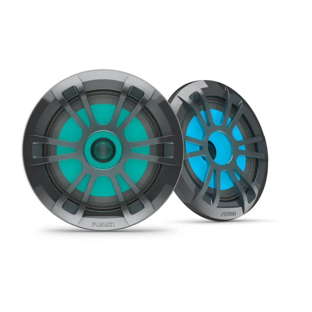Fusion EL-FL651SPG 6.5" Marine LED Speakers 80W Shallow Mount Sports Grey Pair