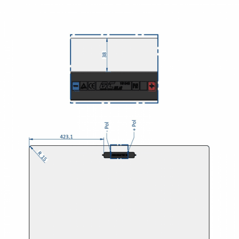 300W Semi-Flexible Solar Panel — Rear Junction Box, Made in Austria