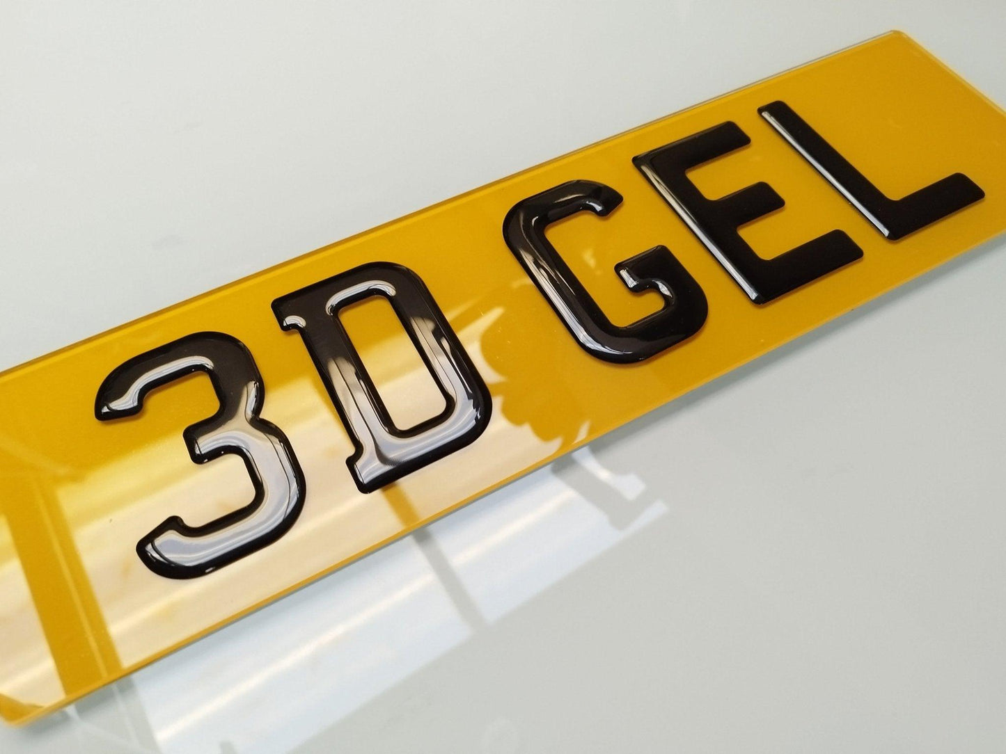 3D Gel Gloss Black Road Legal Number Plates, MOT Friendly, 520mm x 111mm, Standard Oblong 3d gel number plate, Oralite or Nikalite Branded, Car/Van/Trailer Number Plate