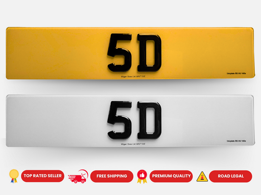 Pair of 4D Acrylic PLUS 3D Gel ON TOP Number Plates, Gloss Black, Road Legal Plates