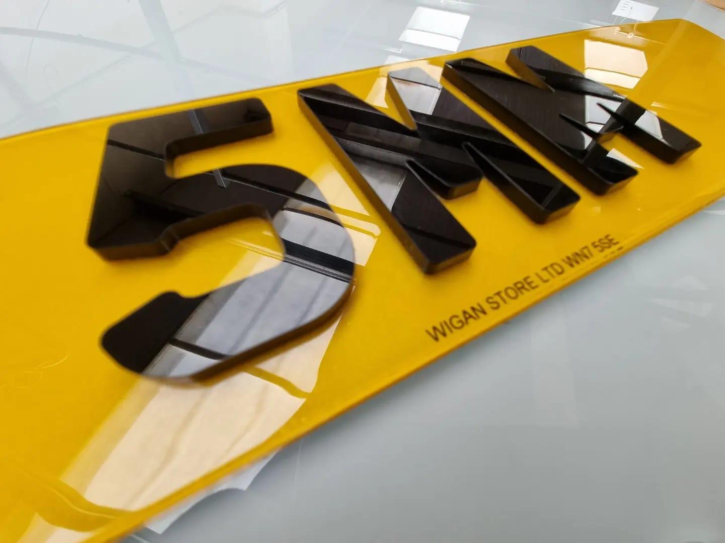 Rear 4d 5mm acrylic number plate maker in Leigh www.leighnumberplates.com