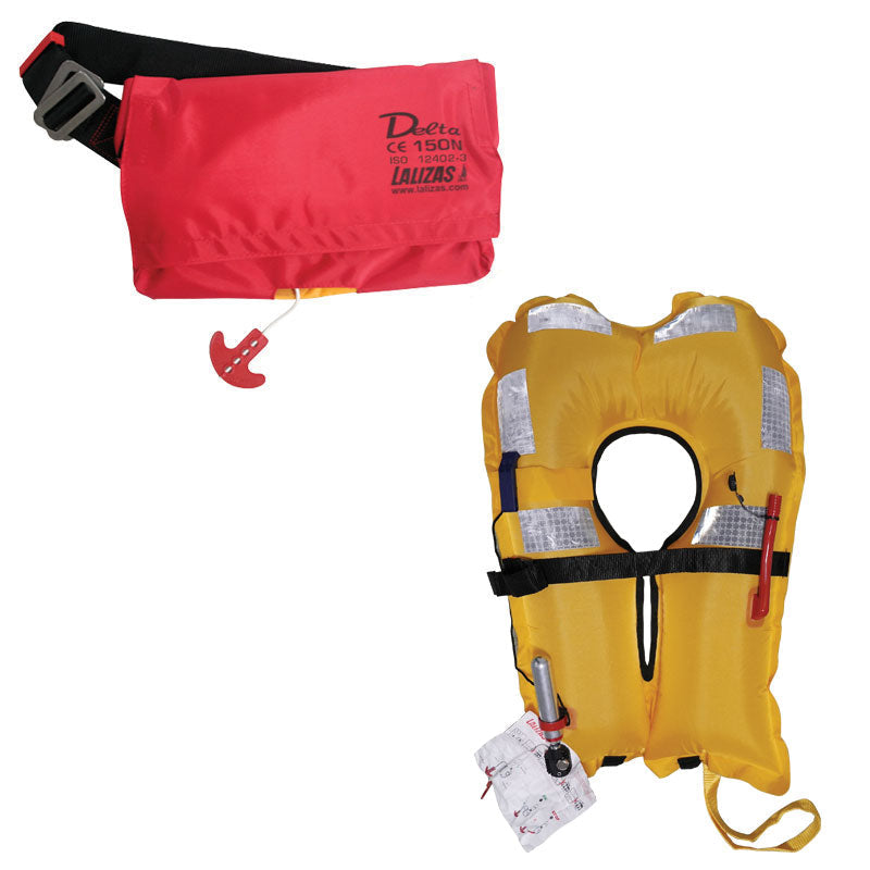 Lalizas Delta 150N Manual Inflatable Lifejacket Belt Pack ISO 12402-3 Adult