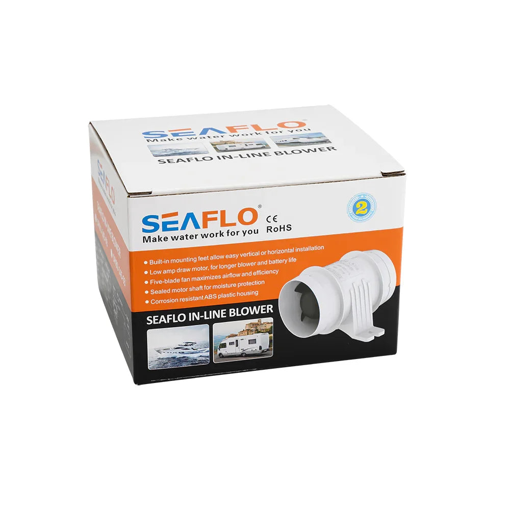 SEAFLO 3" In-Line Marine Bilge Blower 24V 145CFM Boat Ventilation SFIB2-145-03