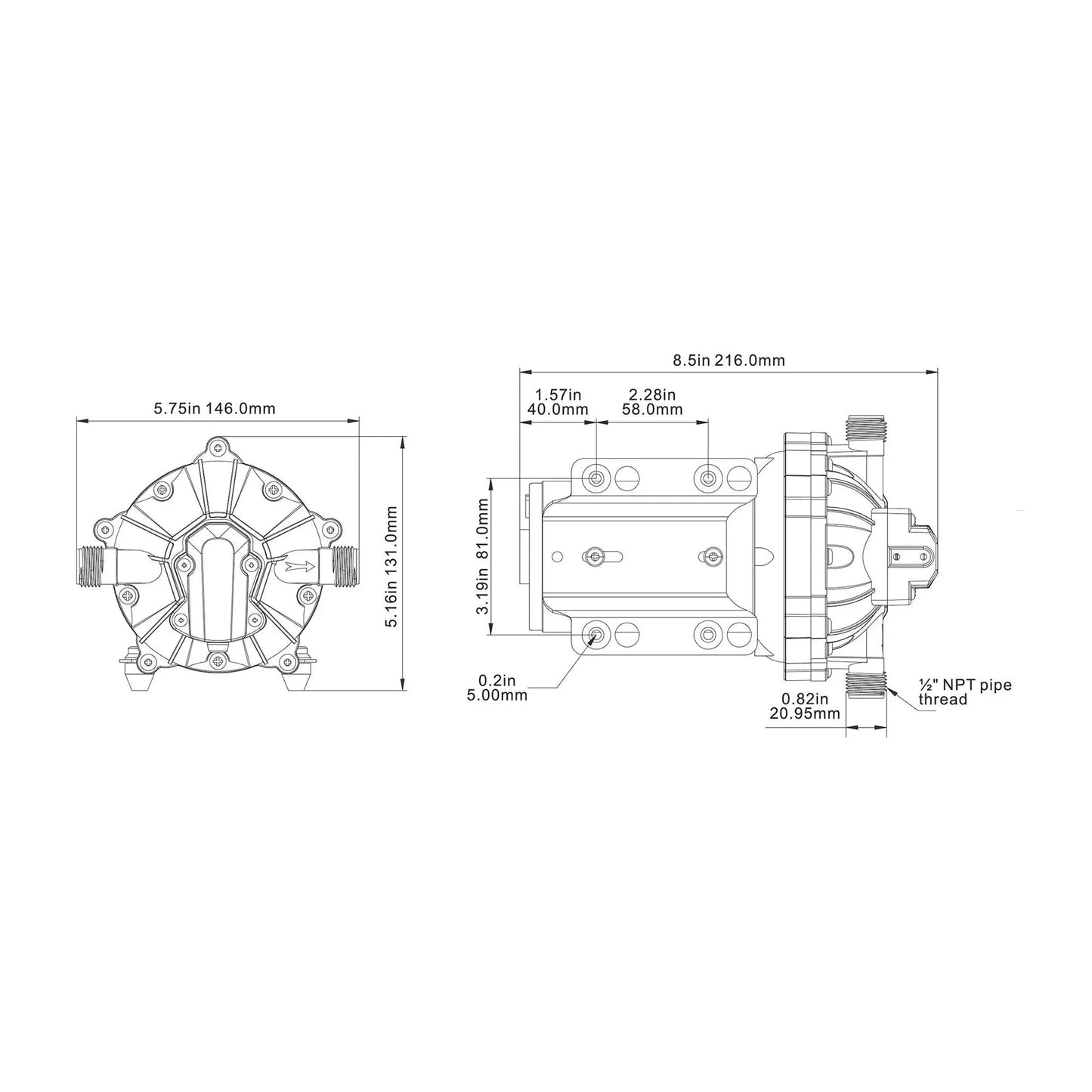 Seaflo Water 51 Series Pump 12V — 15 LPM (4.0 GPM | 4Boats