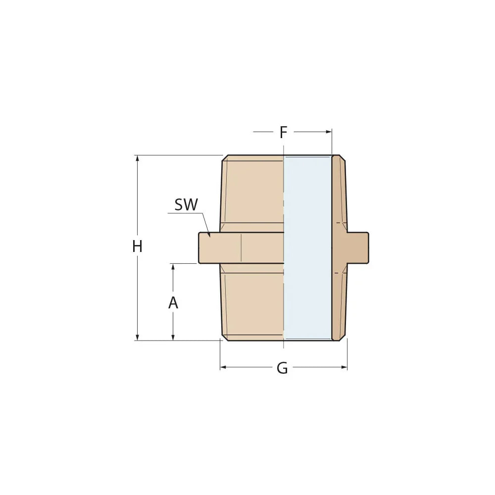 Guidi Brass Nipple M-M 25.4 mm (1 in) BSPT | 4Boats