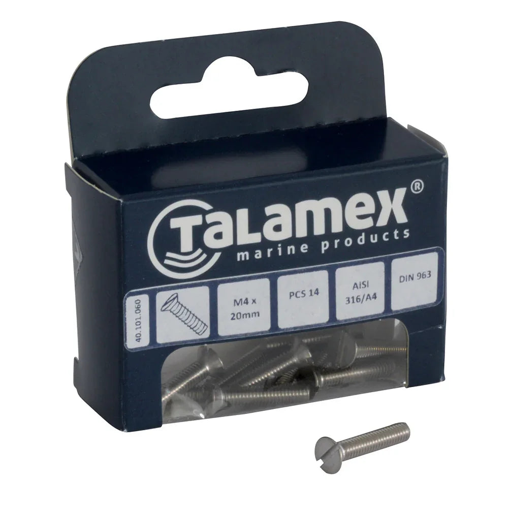 Talamex Head Head Head Countersunk Slotted Screw M8 × 30 | 4Boats