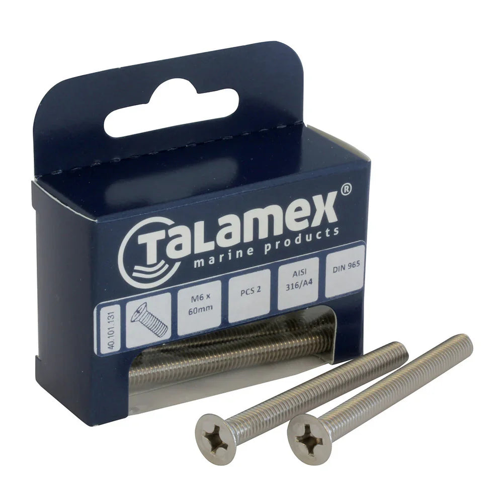 Talamex Flathead Flathead Flathead Screw M4 × 60, Phillips | 4Boats