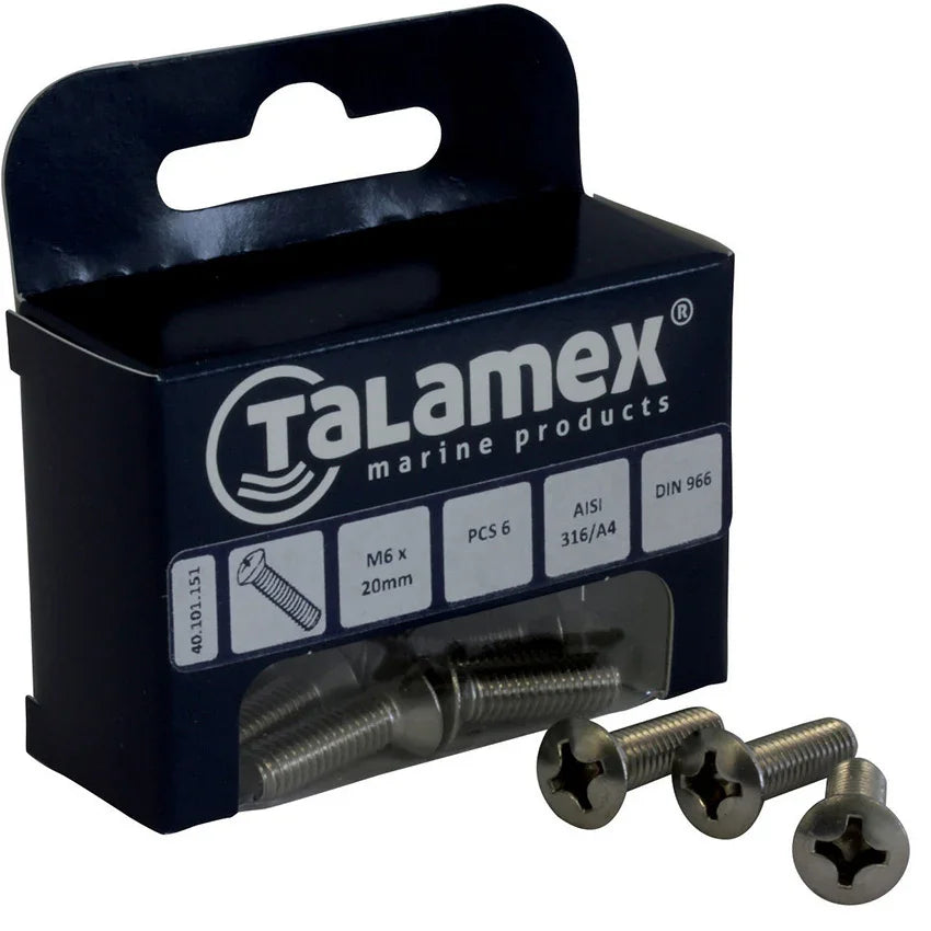 Talamex Raised M4 × 40 Raised Head Screw, Phillips | 4Boats