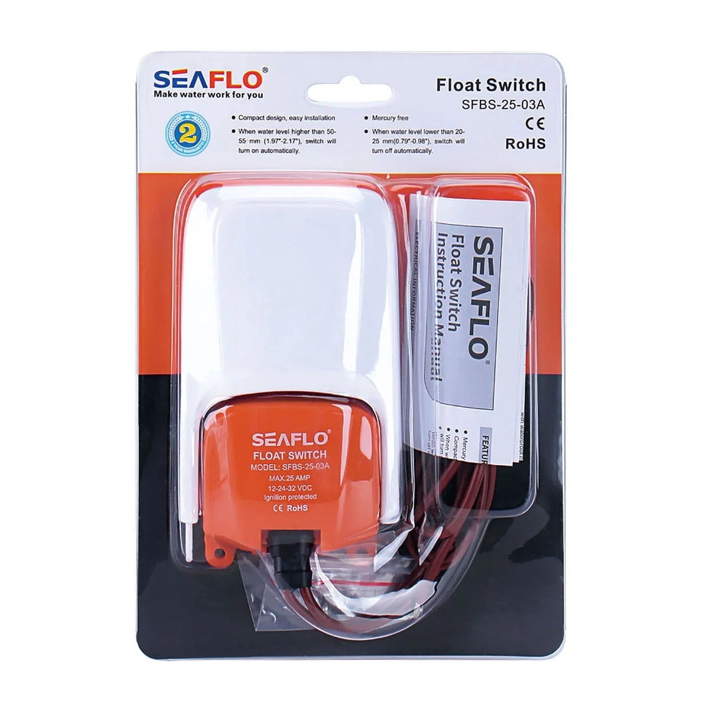 Seaflo Float 03 Series Float Switches - Max 25A | 4Boats