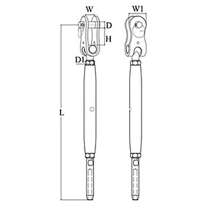 Talamex Riggingscrew M10 Rigging Screw Ø 5 mm Toggle Terminal | 4Boats