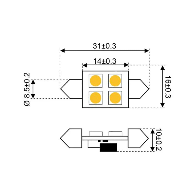 Talamex S-Led S-Led S-Led 4 Festoon 10-30V 31 mm | 4Boats