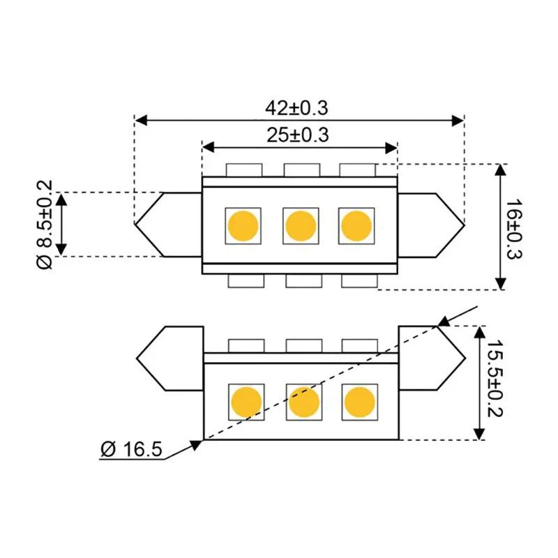 Talamex S-Led S-Led S-Led 9 Festoon 10-30V 42 mm | 4Boats