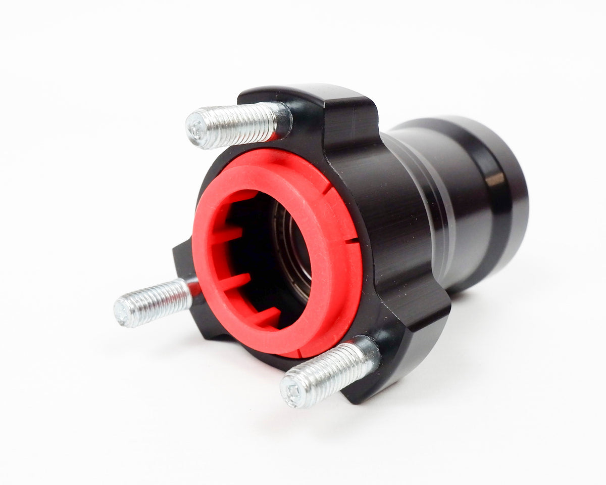 Pair of Black Aluminium 25mm x 75mm Front Hubs