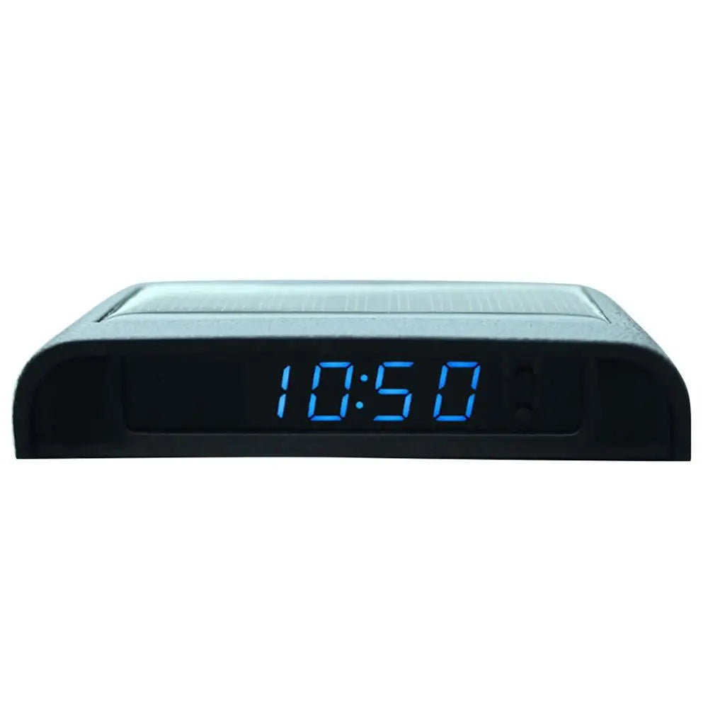 Portable Solar Car Digital LCD Clock & Temperature Display – Auto Dashboard Clocks with Backlight