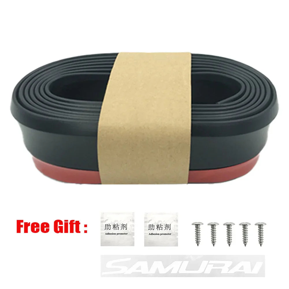 Car Front Bumper Lip Carbon Fiber Rubber Universal Protector Bumper Lip Strip Spoiler Side Skirt Rubber Anti Scratch Protector
