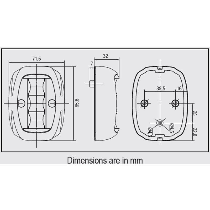 FOS LED Stern Navigation Light 12-20 m, White Housing | 4Boats