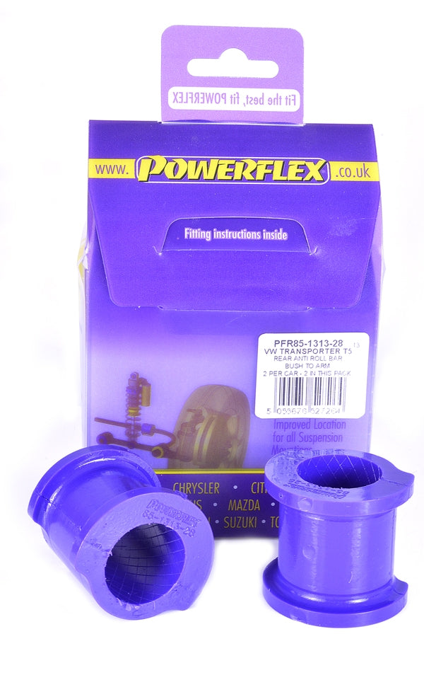 POWERFLEX - VW T5 TRANSPORTER (2003-2015) REAR ANTI ROLL BAR BUSH TO ARM 28MM