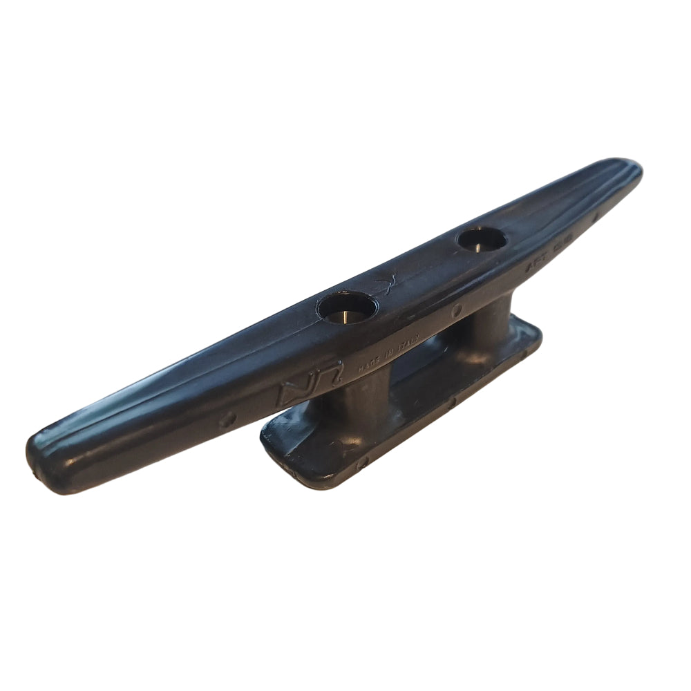 Black Nylon Plastic Marine Cleat 180mm (7") - UV Resistant Boat Mooring Bollard