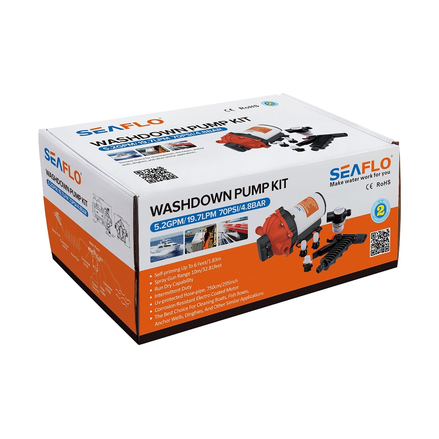SEAFLO Washdown 51 Series Washdown Pump Kit 24V 19.7