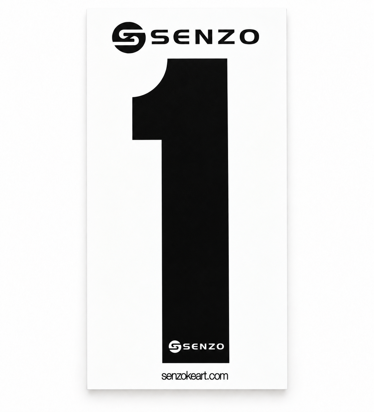 Set of 4 Senzo Black Race Number White Background