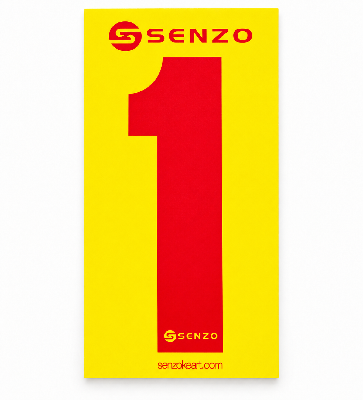 Set of 4 Senzo Red Race Number Yellow Background