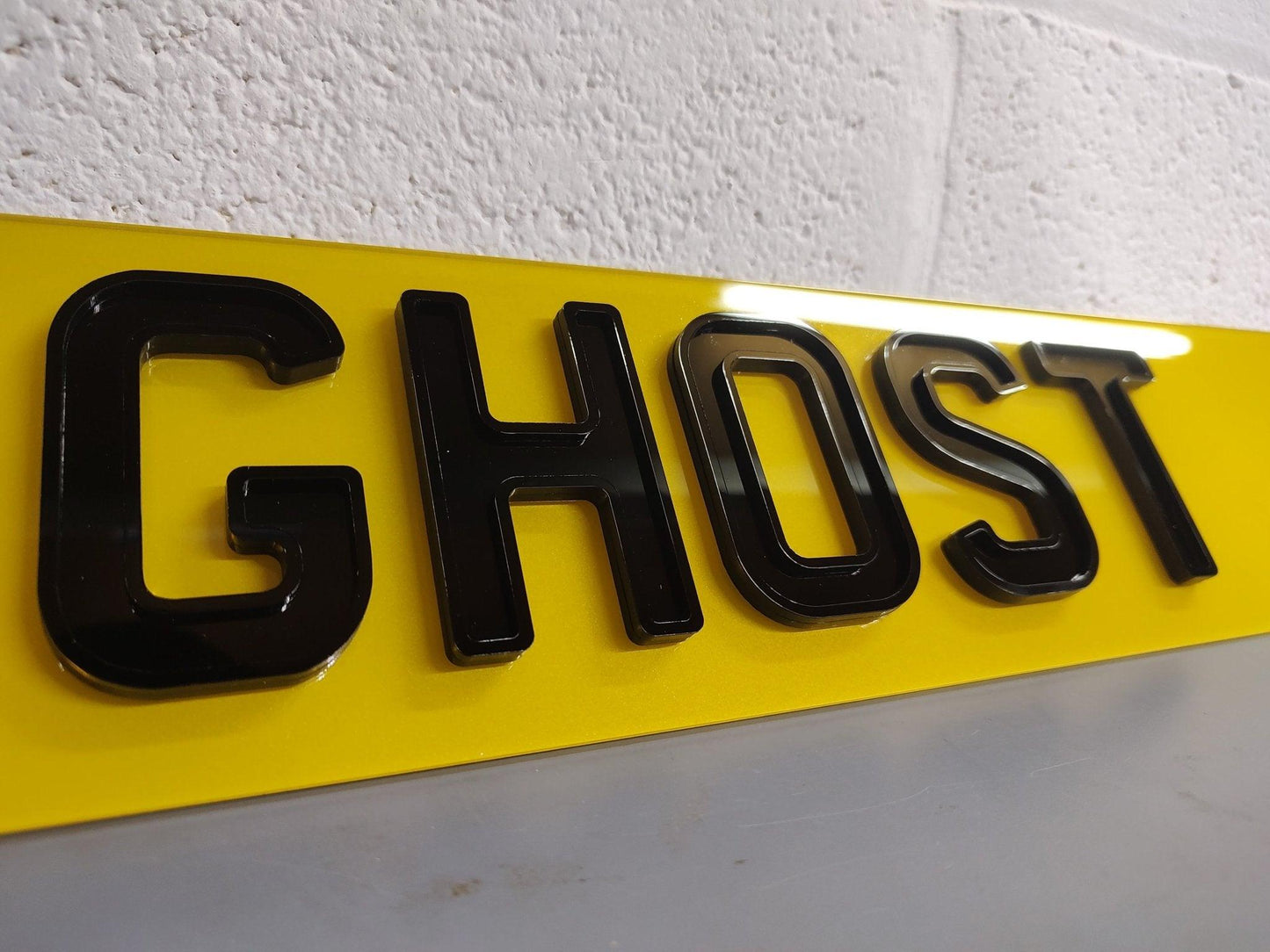 SET of 4D GHOST Outline 350 Acrylic Number Plate Letters - Leigh Number Plates