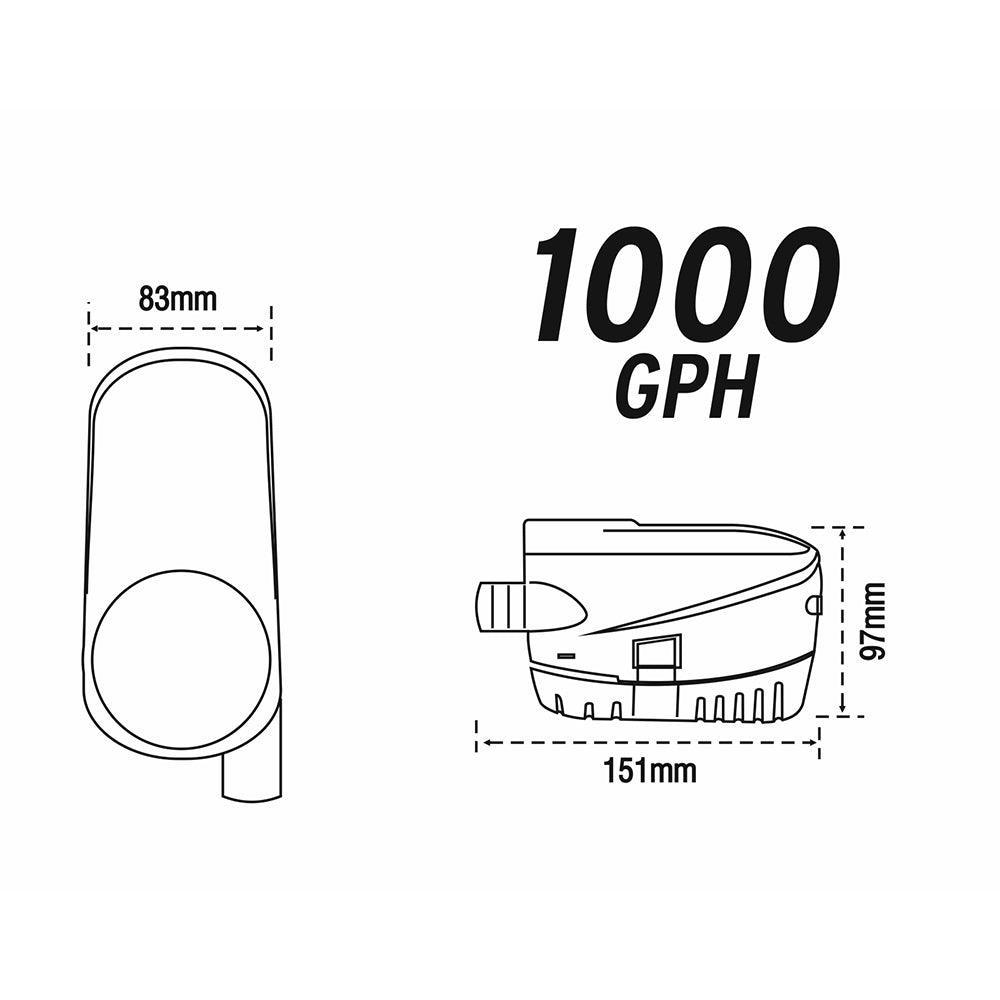 1000 GPH 12V Automatic Submersible Bilge Pump Marine Boat Yacht Auto Water