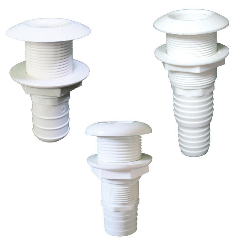 Nuova Rade Easy Mount Thru-Hull 3/4" 20mm White Plastic Skin Fitting x 10pcs