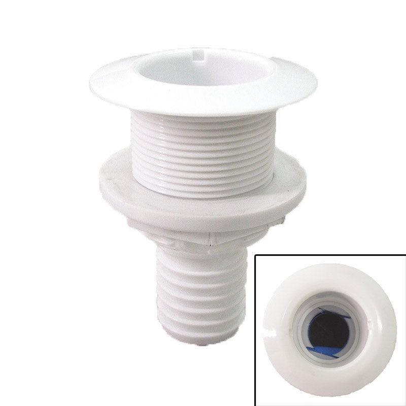 Thru-Hull Flanged 19mm Hose Fitting, 81mm White | 4Boats