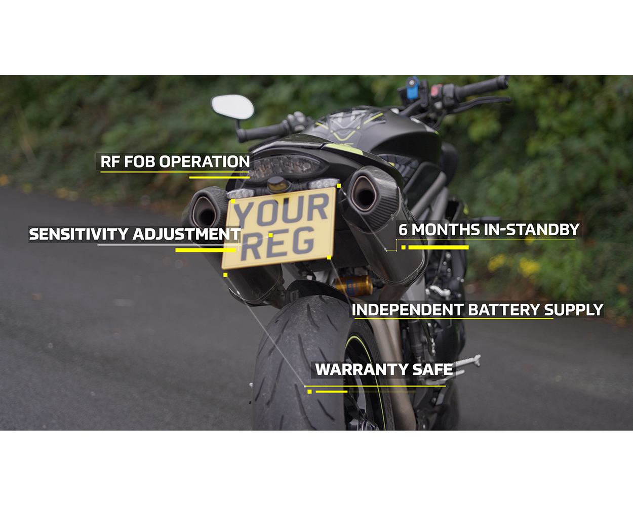 Motorbike alarm plate