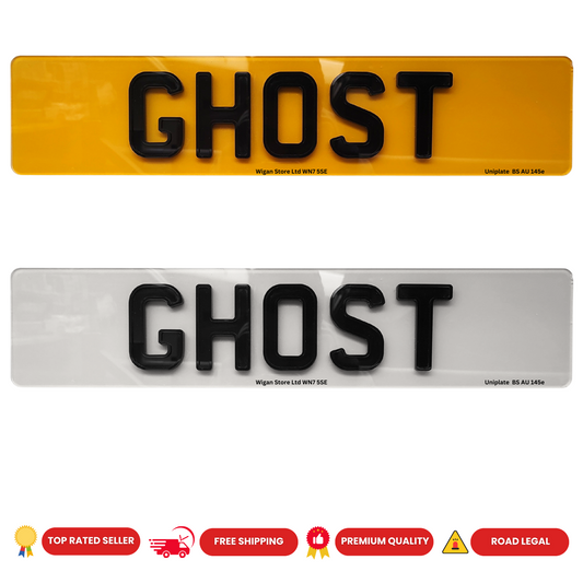 Set of 4d Ghost road legal Number Plates - Leigh Number Plates