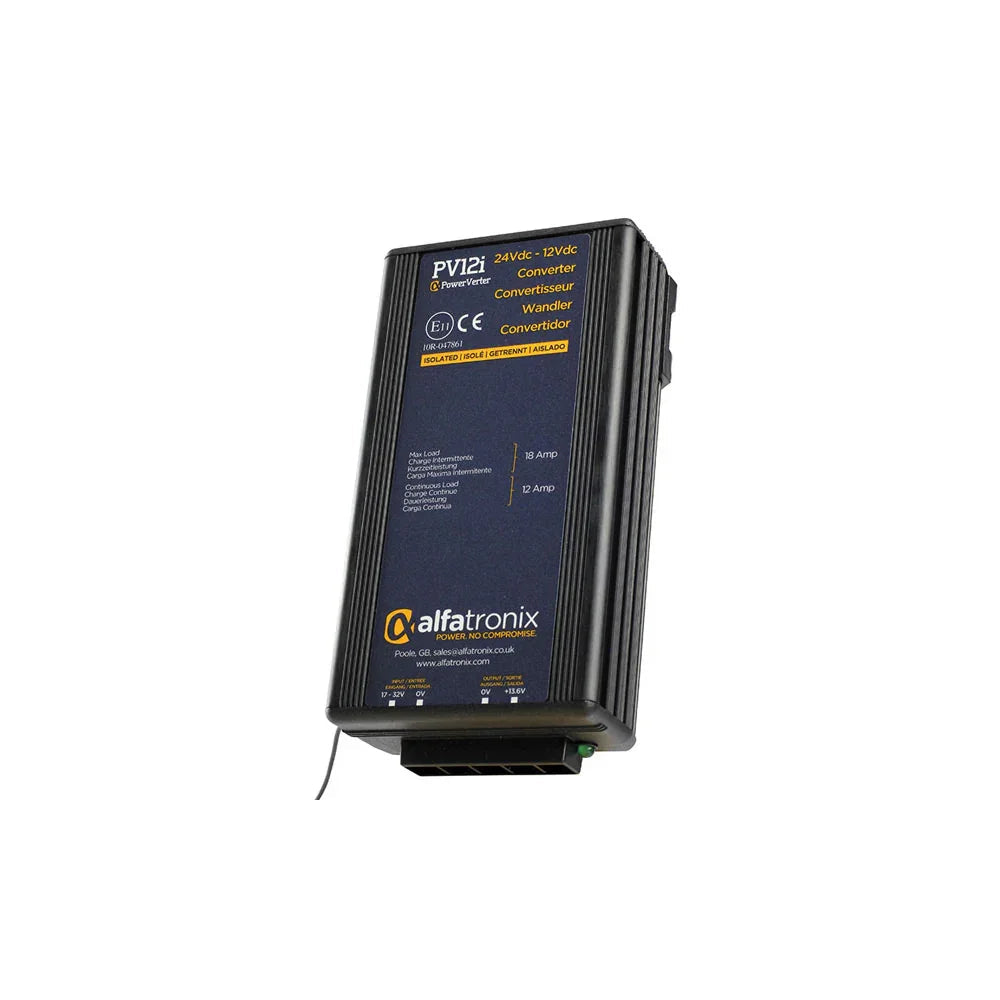 Alfatronix PV12i PowerVerter 24V to 12V Isolated DC-DC Voltage Converter 12A