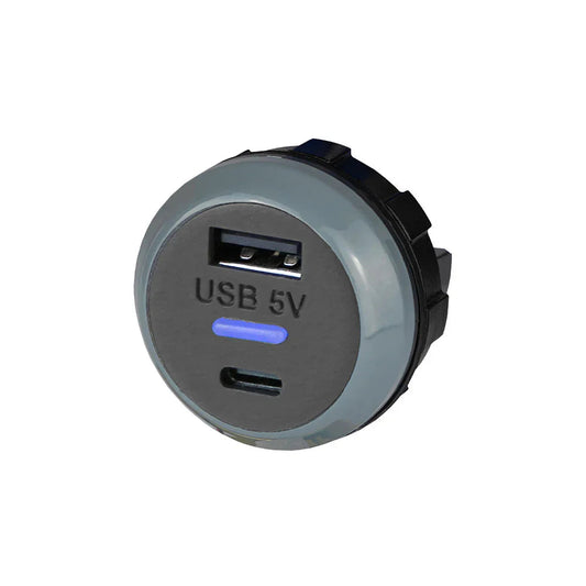 Alfatronix PVPro-AC Dual USB A & C Charger 12V 24V Rear Fit Marine Bus 3.6A