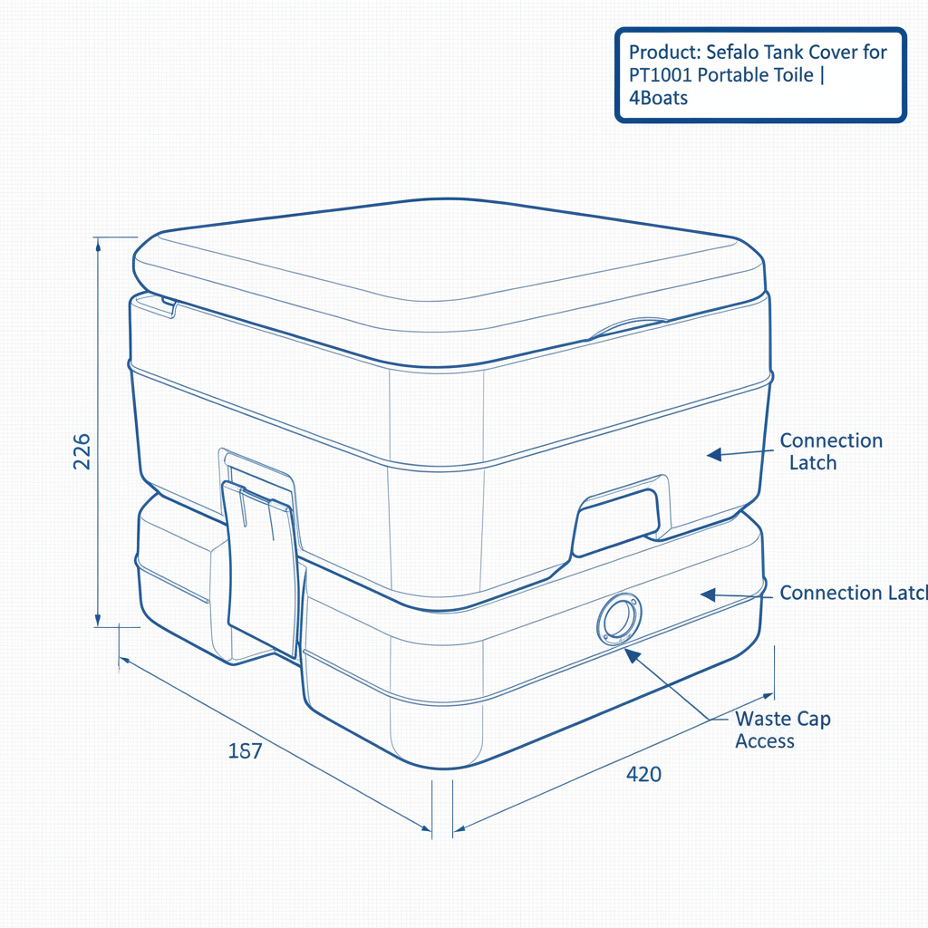 Seaflo Waste Tank Cover for PT1001 PT1002 Portable Toilet Replacement Part