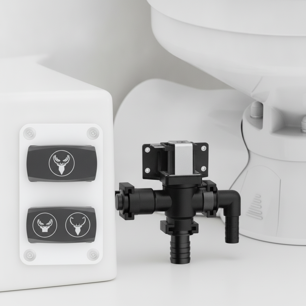 12V Quiet Flush Compact Electric Marine Toilet Freshwater