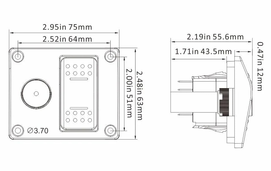 SEAFLO 24V Bilge Alarm Switch Panel 10A Max Audible Visual Marine Boat ASP201