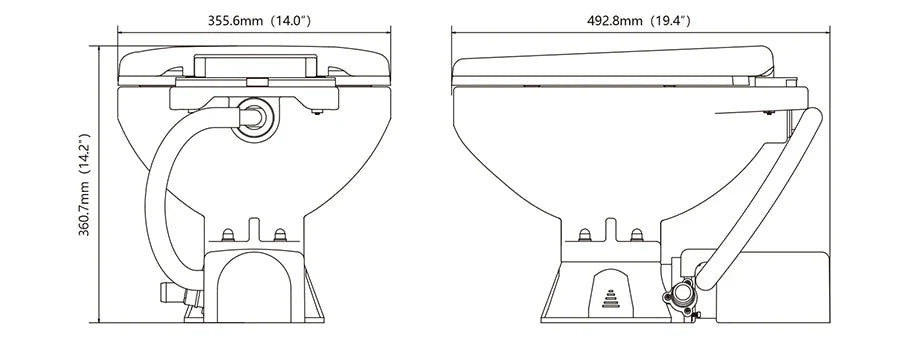 24V Electric Marine Toilet Regular Size Boat Caravan