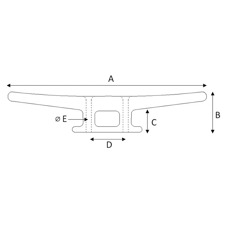 Nuova Rade Black Polyamide Cleat 180mm Open Base Boat Mooring Cleat 43390