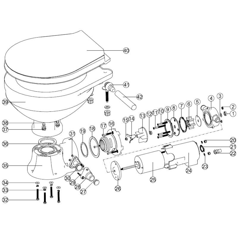 Plastic Toilet Base for Electric Marine Toilets | 4Boats