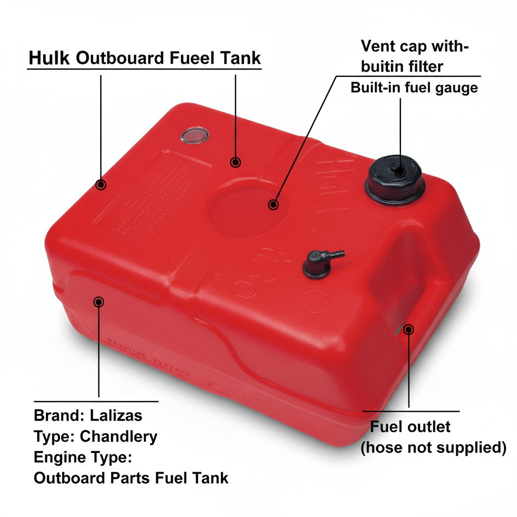 HULK 22L Outboard Fuel Tank with Gauge for Yamaha Mercury Mariner Honda Tohatsu