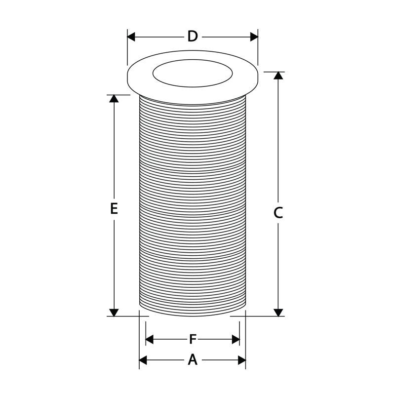 Through-Hull Flange 62 mm x 38 mm (1½″) | 4Boats