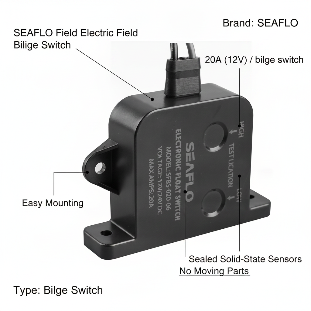 Seaflo BS2006 Electric Field Bilge Switch 12V 24V 20A Max Automatic Pump Sensor