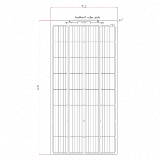 200W 12V Semi-Flexible Fibreglass ETFE Solar Panel | 4Boats