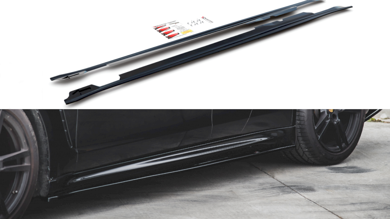 Maxton Design - SIDE SKIRTS DIFFUSERS V2 PORSCHE PANAMERA TURBO 970 FACELIFT (2013-2016)
