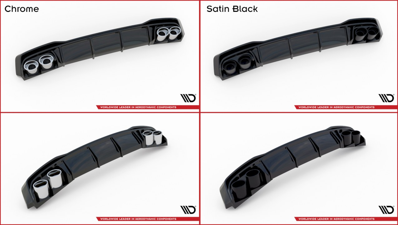 Maxton Design - REAR VALANCE + EXHAUST ENDS IMITATION AUDI S6 / A6 S-LINE C8