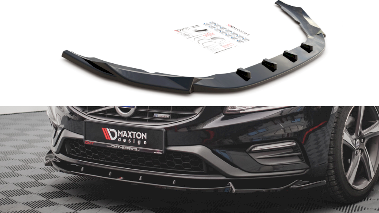 Maxton Design - FRONT SPLITTER V1 VOLVO S60 R-DESIGN MK2 (2014-2018)