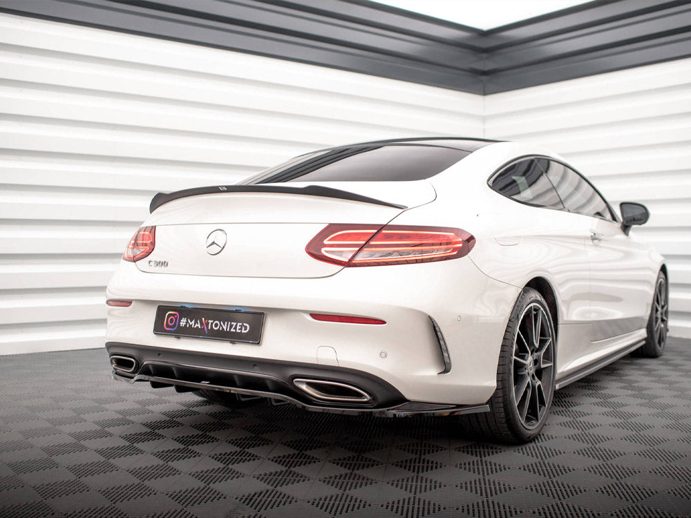 Maxton Design - SPOILER EXTENSION CAP MERCEDES C-CLASS W205 COUPE AMG-LINE (2015-2018)